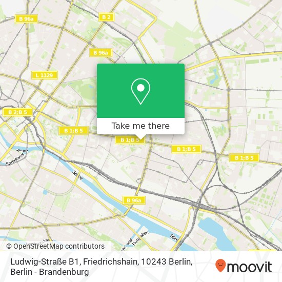 Карта Ludwig-Straße B1, Friedrichshain, 10243 Berlin