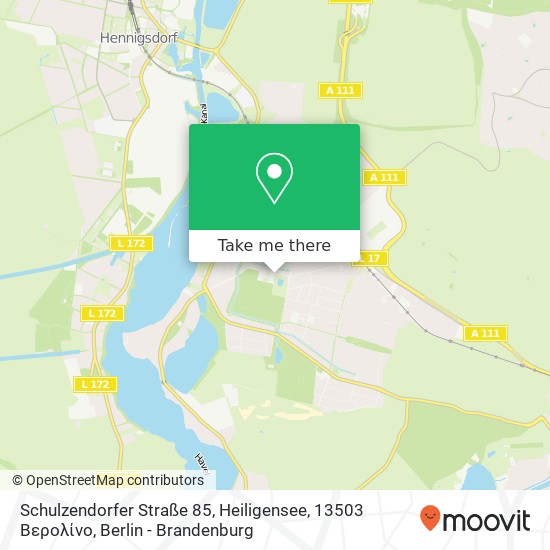 Карта Schulzendorfer Straße 85, Heiligensee, 13503 Βερολίνο