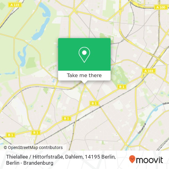 Карта Thielallee / Hittorfstraße, Dahlem, 14195 Berlin