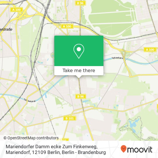 Карта Mariendorfer Damm ecke Zum Finkenweg, Mariendorf, 12109 Berlin