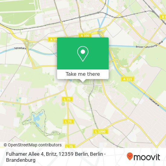 Карта Fulhamer Allee 4, Britz, 12359 Berlin