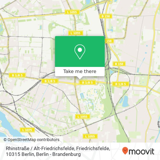 Карта Rhinstraße / Alt-Friedrichsfelde, Friedrichsfelde, 10315 Berlin