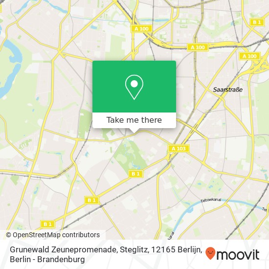 Карта Grunewald Zeunepromenade, Steglitz, 12165 Berlijn