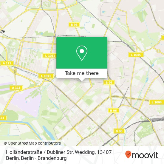 Карта Holländerstraße / Dubliner Str, Wedding, 13407 Berlin