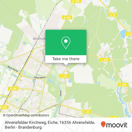 Карта Ahrensfelder Kirchweg, Eiche, 16356 Ahrensfelde