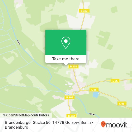 Карта Brandenburger Straße 66, 14778 Golzow