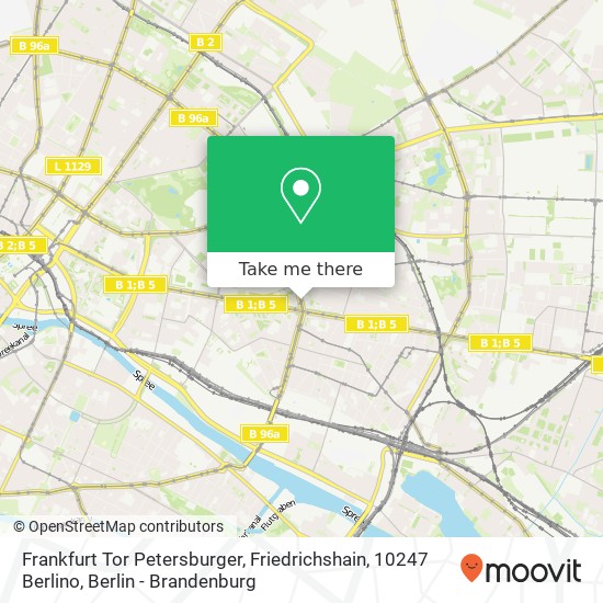 Карта Frankfurt Tor Petersburger, Friedrichshain, 10247 Berlino