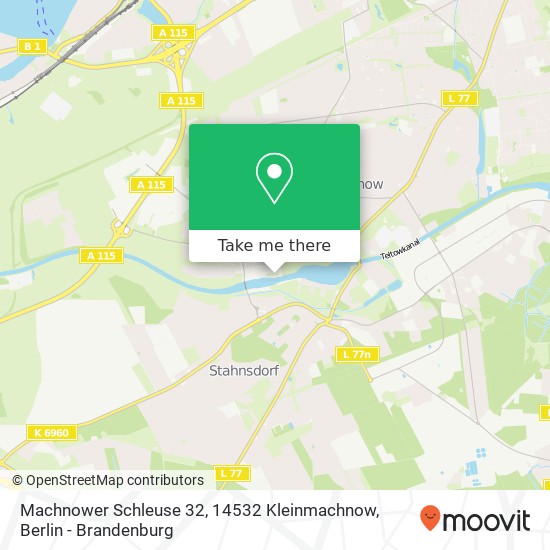 Карта Machnower Schleuse 32, 14532 Kleinmachnow