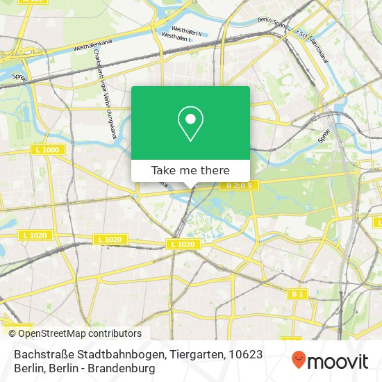 Карта Bachstraße Stadtbahnbogen, Tiergarten, 10623 Berlin