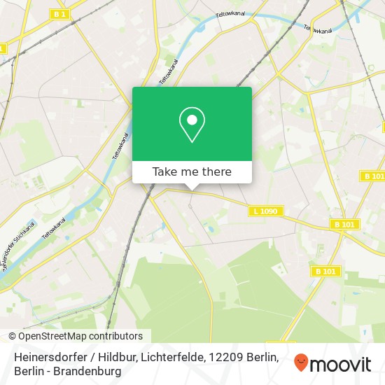 Карта Heinersdorfer / Hildbur, Lichterfelde, 12209 Berlin