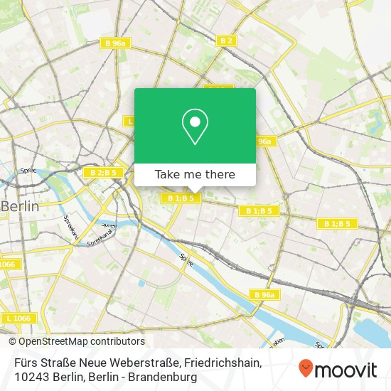 Fürs Straße Neue Weberstraße, Friedrichshain, 10243 Berlin map