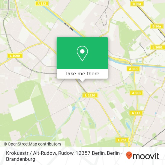 Карта Krokusstr / Alt-Rudow, Rudow, 12357 Berlin
