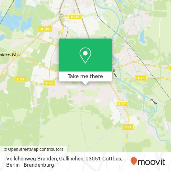 Карта Veilchenweg Branden, Gallinchen, 03051 Cottbus