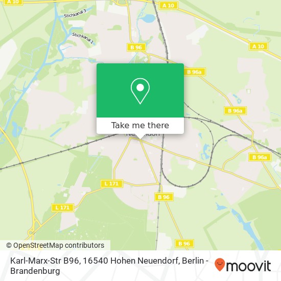 Карта Karl-Marx-Str B96, 16540 Hohen Neuendorf