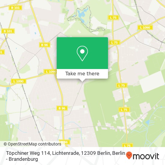 Карта Töpchiner Weg 114, Lichtenrade, 12309 Berlin