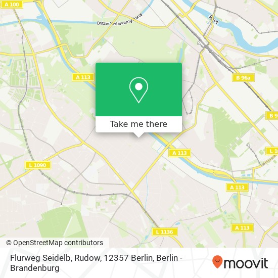Карта Flurweg Seidelb, Rudow, 12357 Berlin