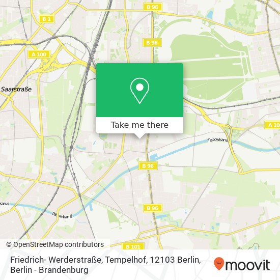 Карта Friedrich- Werderstraße, Tempelhof, 12103 Berlin