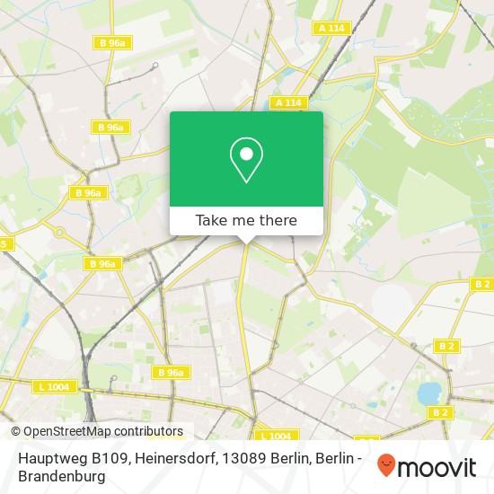Hauptweg B109, Heinersdorf, 13089 Berlin map