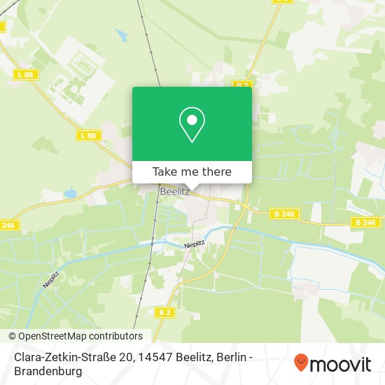 Карта Clara-Zetkin-Straße 20, 14547 Beelitz