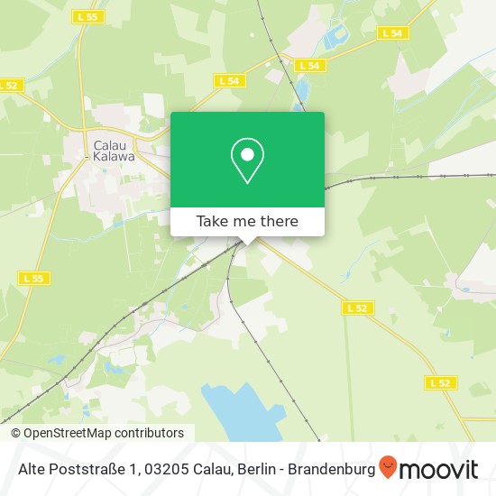 Карта Alte Poststraße 1, 03205 Calau