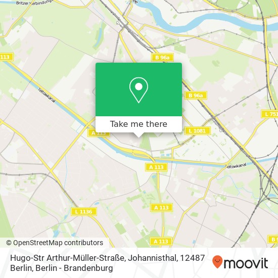 Hugo-Str Arthur-Müller-Straße, Johannisthal, 12487 Berlin map