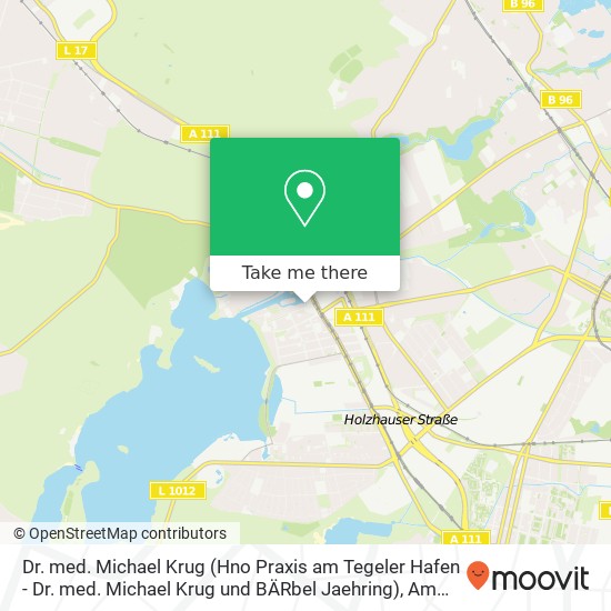 Карта Dr. med. Michael Krug (Hno Praxis am Tegeler Hafen - Dr. med. Michael Krug und BÄRbel Jaehring), Am Tegeler Hafen 2