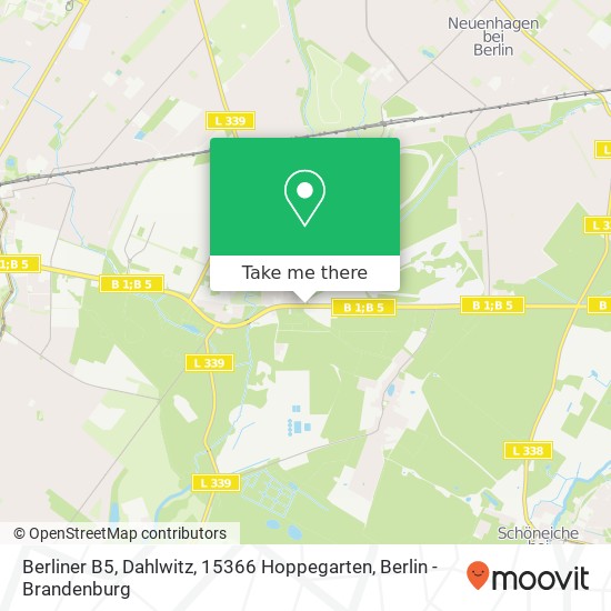 Карта Berliner B5, Dahlwitz, 15366 Hoppegarten