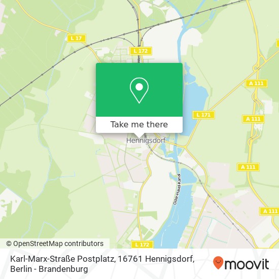 Карта Karl-Marx-Straße Postplatz, 16761 Hennigsdorf