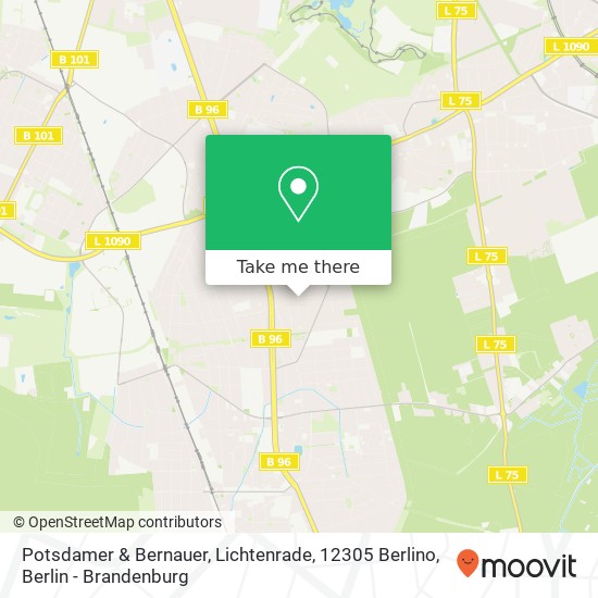 Карта Potsdamer & Bernauer, Lichtenrade, 12305 Berlino