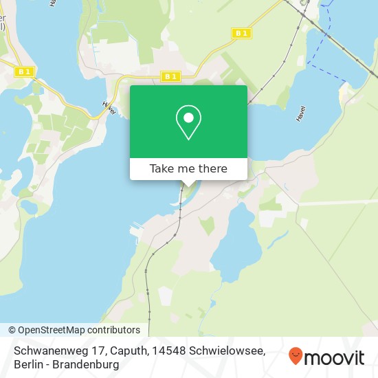 Карта Schwanenweg 17, Caputh, 14548 Schwielowsee