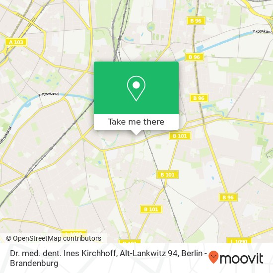 Dr. med. dent. Ines Kirchhoff, Alt-Lankwitz 94 map