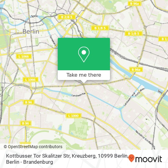 Карта Kottbusser Tor Skalitzer Str, Kreuzberg, 10999 Berlín