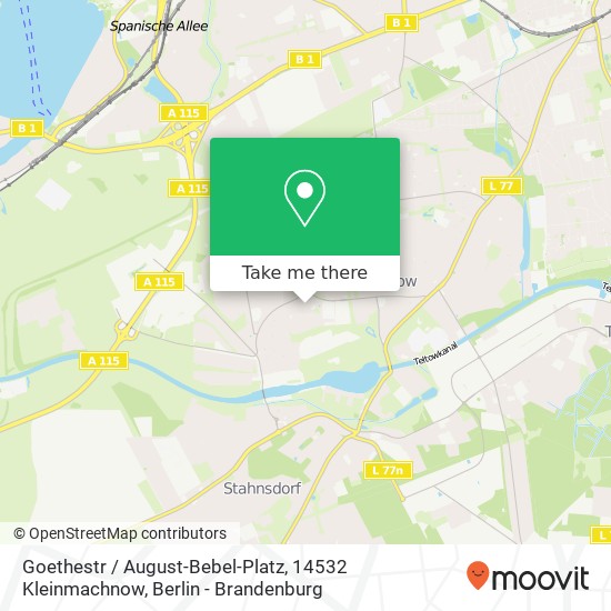 Карта Goethestr / August-Bebel-Platz, 14532 Kleinmachnow