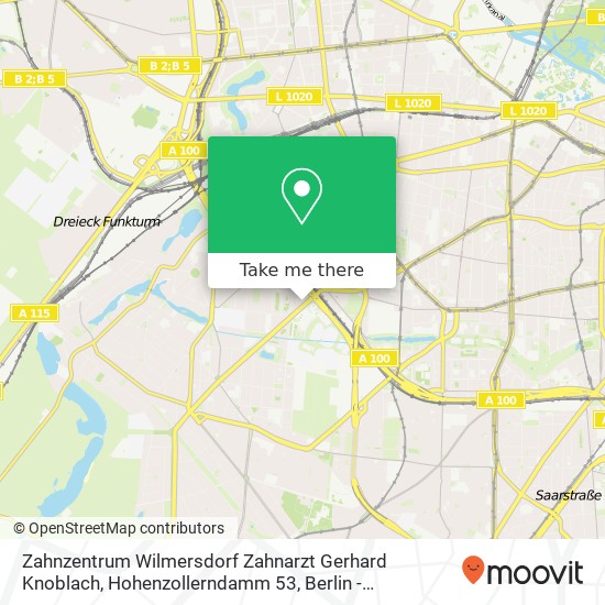 Карта Zahnzentrum Wilmersdorf Zahnarzt Gerhard Knoblach, Hohenzollerndamm 53