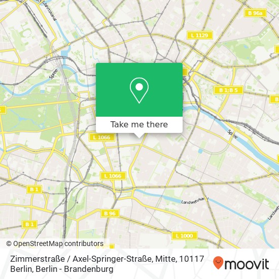 Карта Zimmerstraße / Axel-Springer-Straße, Mitte, 10117 Berlin