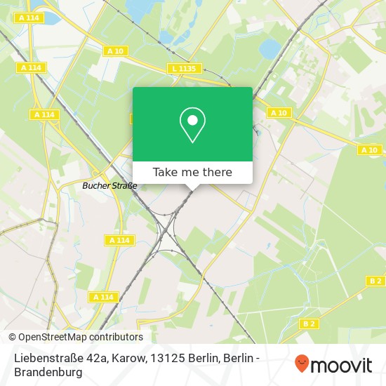 Карта Liebenstraße 42a, Karow, 13125 Berlin