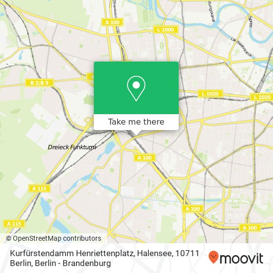 Карта Kurfürstendamm Henriettenplatz, Halensee, 10711 Berlin