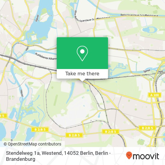 Карта Stendelweg 1a, Westend, 14052 Berlin