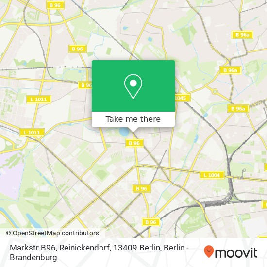 Карта Markstr B96, Reinickendorf, 13409 Berlin