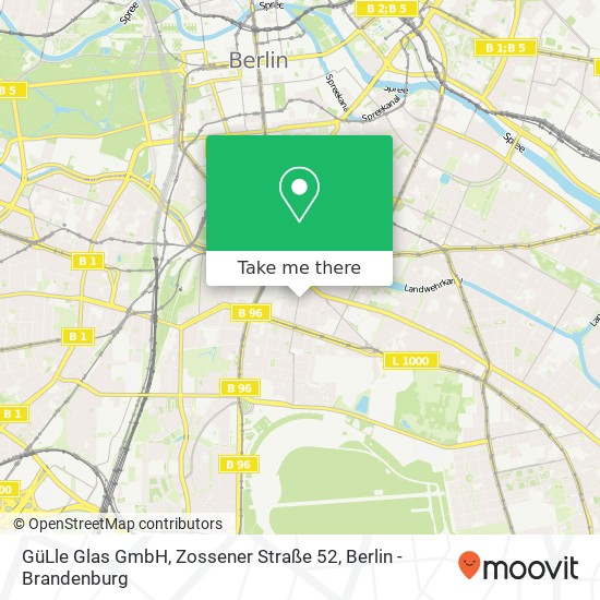 Карта GüLle Glas GmbH, Zossener Straße 52