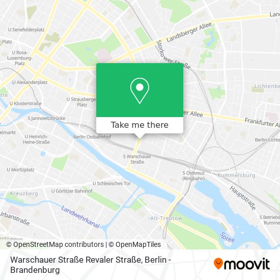 Warschauer Straße Revaler Straße map
