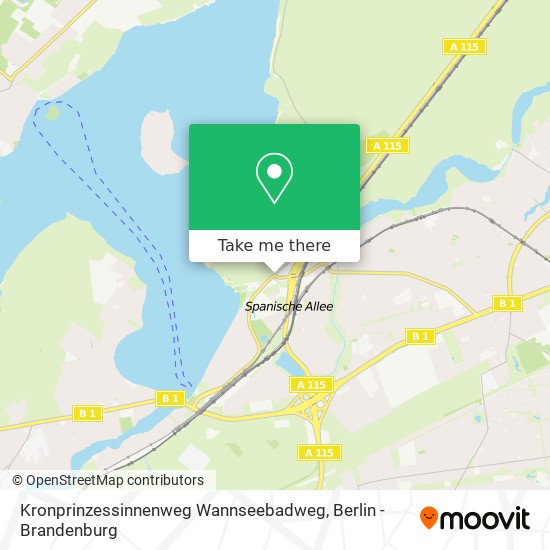 Kronprinzessinnenweg Wannseebadweg map