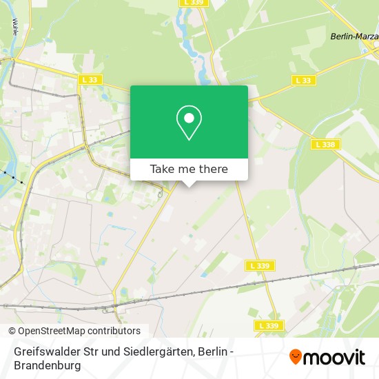 Greifswalder Str und Siedlergärten map