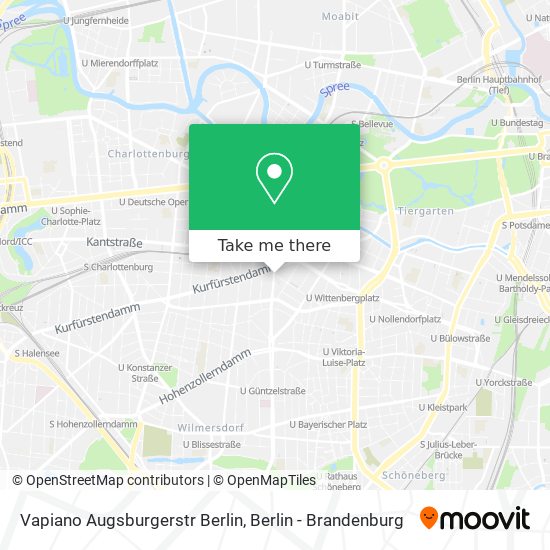 Карта Vapiano Augsburgerstr Berlin