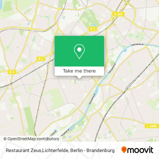 Карта Restaurant Zeus,Lichterfelde