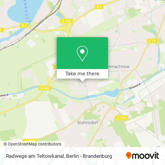 Radwege am Teltowkanal map