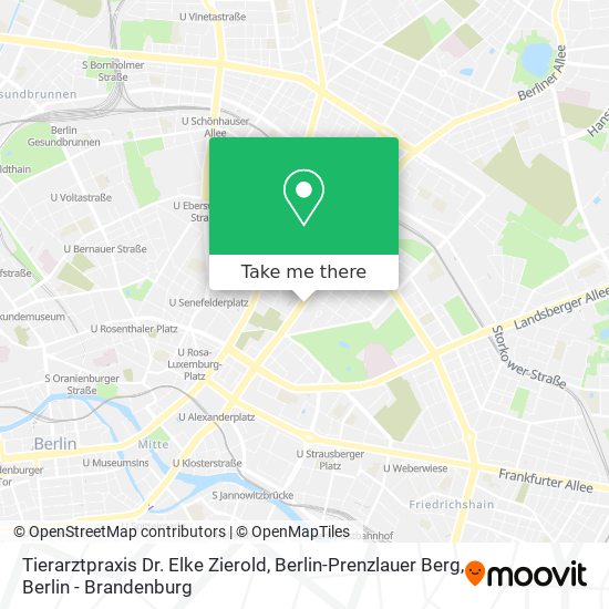 Карта Tierarztpraxis Dr. Elke Zierold, Berlin-Prenzlauer Berg