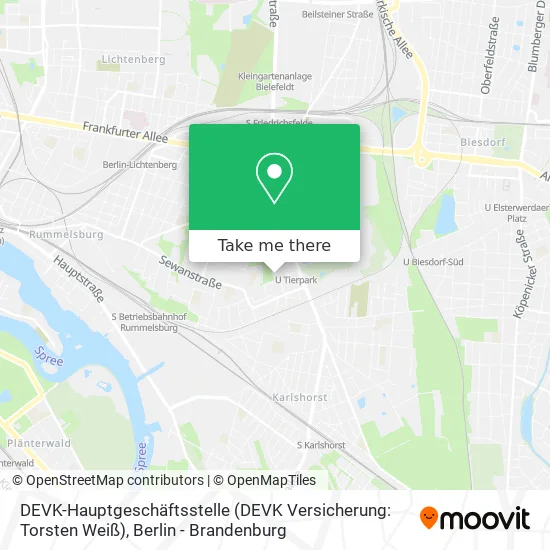 Карта DEVK-Hauptgeschäftsstelle (DEVK Versicherung: Torsten Weiß)