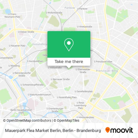 Карта Mauerpark Flea Market Berlin