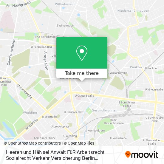 Heeren und HäNsel Anwalt FüR Arbeitsrecht Sozialrecht Verkehr Versicherung Berlin Reinickendorf map